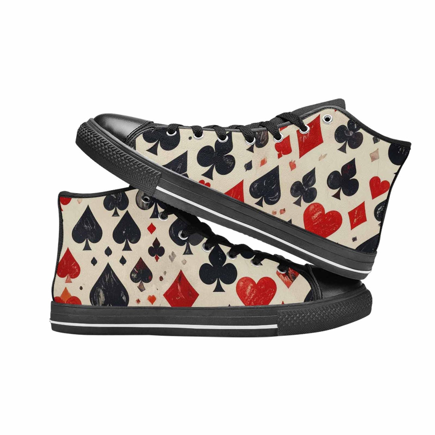 MEN'S Playing Card Suit High Top Canvas Neon Fantasy Custom Sneakers