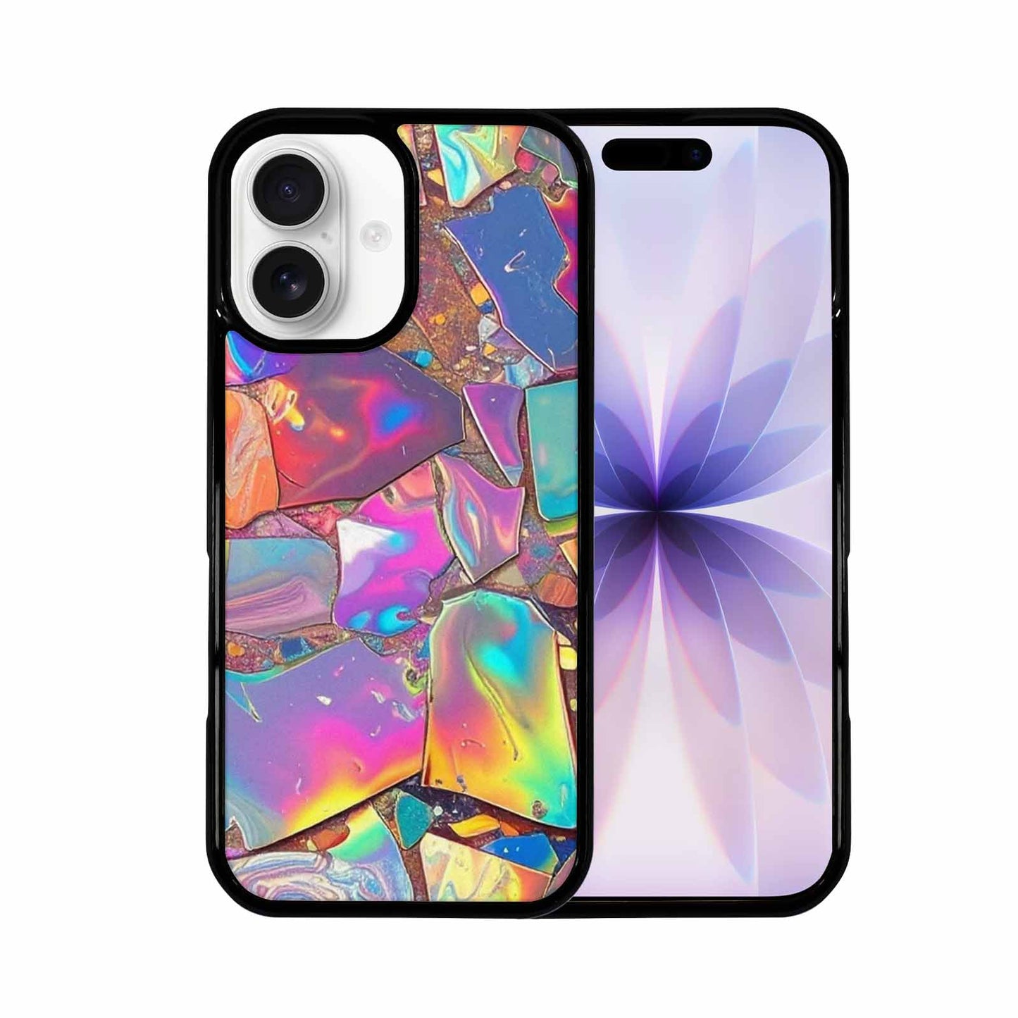 iPhone 17 Case — Holographic Iridescent Shimmer Pattern Original Art, Custom Made Phone Cover