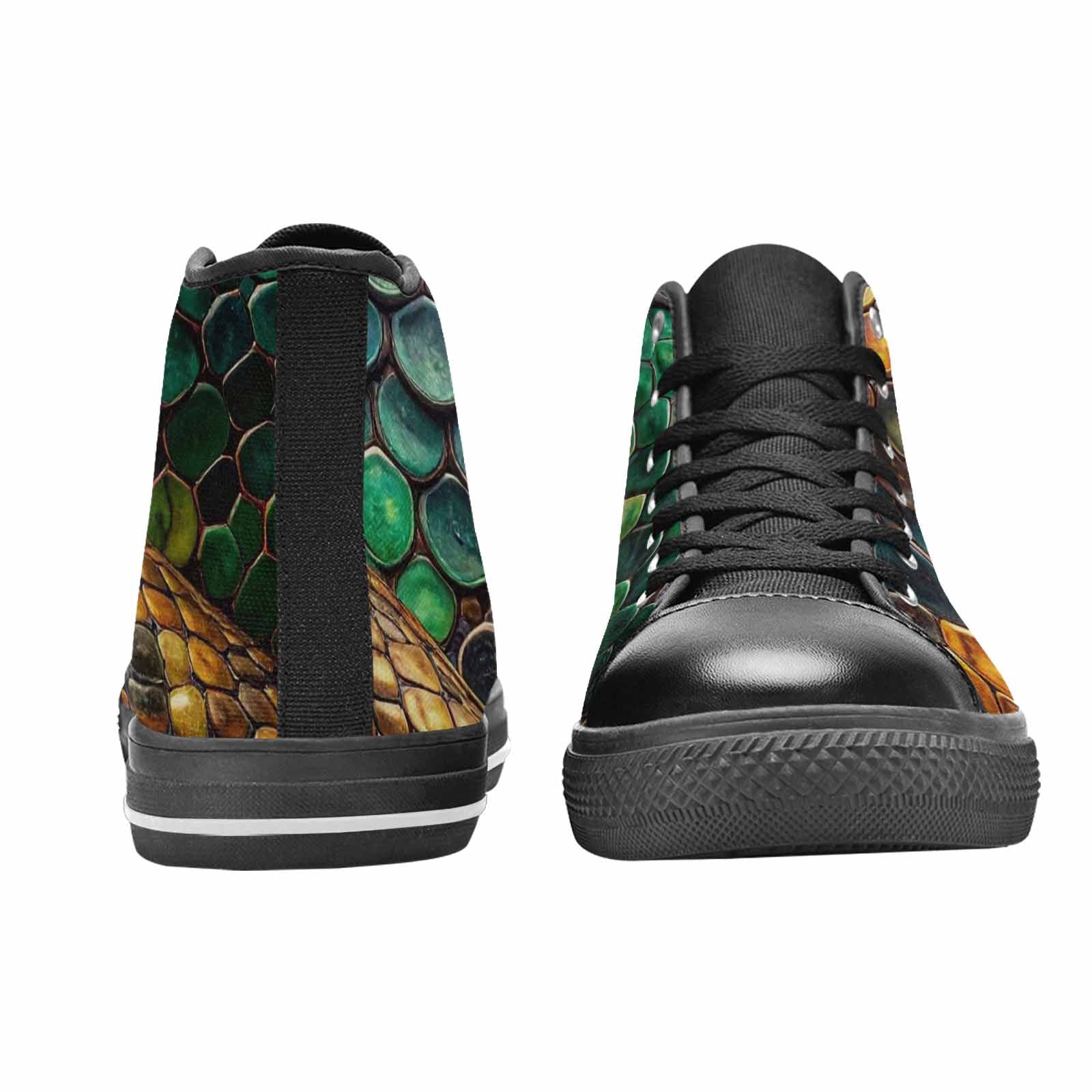 MEN'S Snake Skin Reptile High Top Canvas Wallpaper Art Custom Sneakers