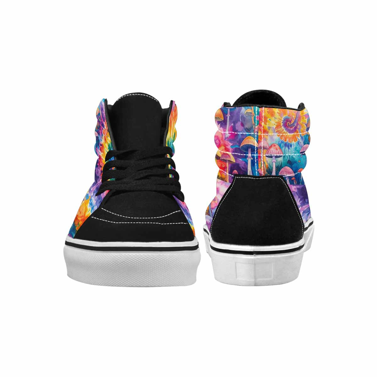 MEN'S Mushrooms  Tie Dye High Top Canvas Vibrant Chaos Sneakers