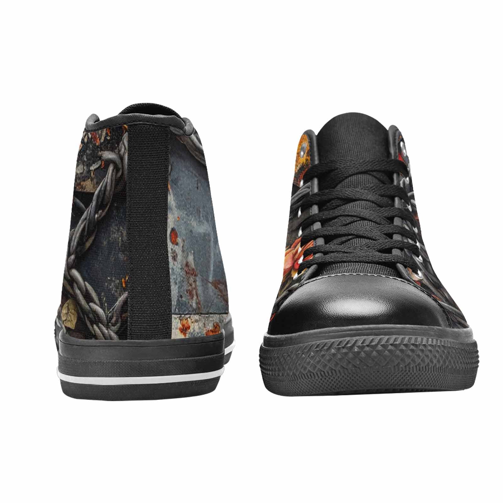 MEN'S Barbed Wire Chain High Top Canvas Neon Fantasy Custom Shoes
