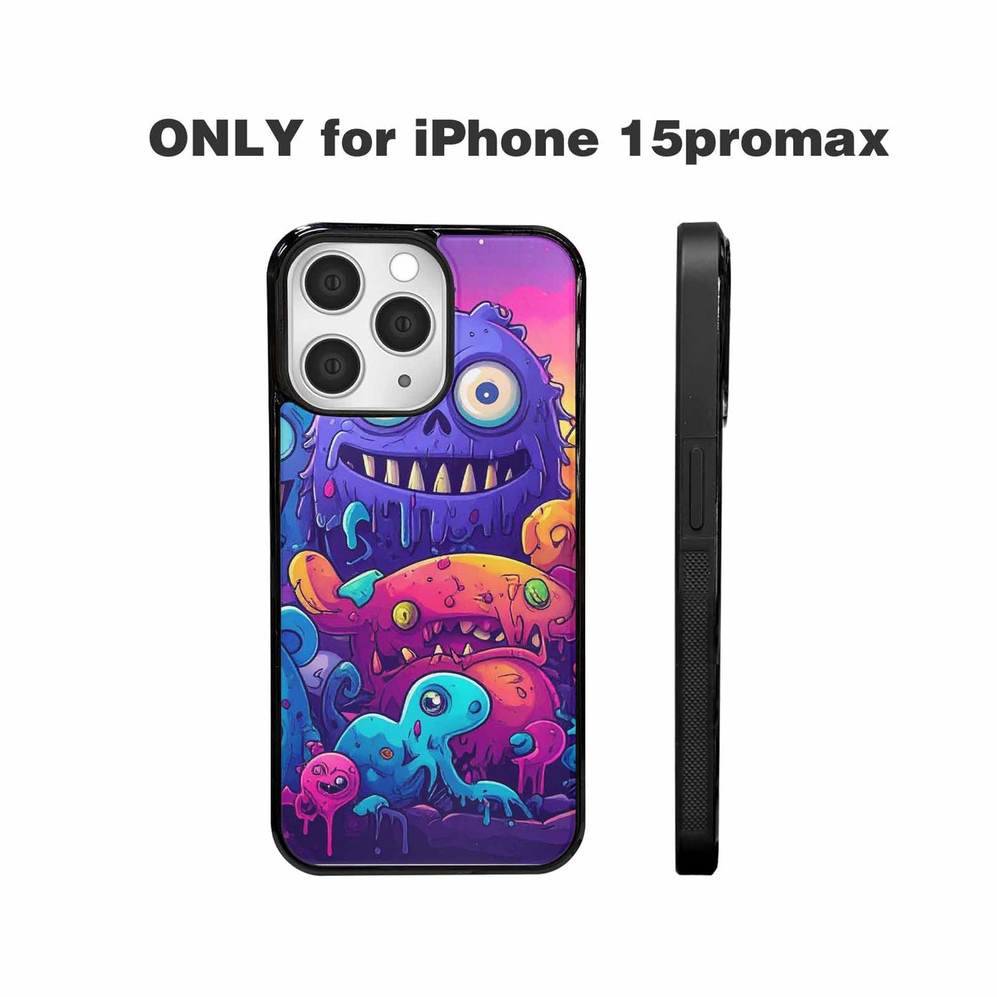 iPhone 15 Pro Max Case — Overlapping Endlessly No Empty Space Monsters, Personalized Phone Case