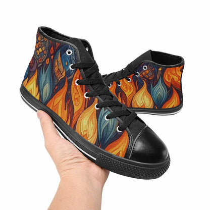 MEN'S Fire Flame High Top Canvas Dark Academia Sneakers