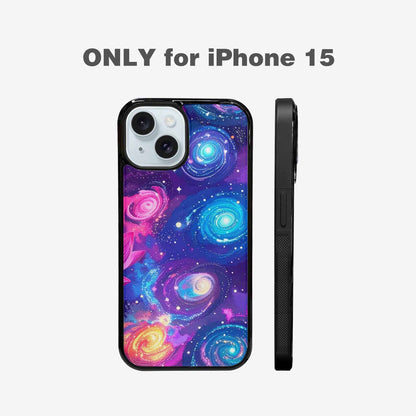 iPhone 15 Case — Lotus Galaxy Art Seamless Pattern Vibrant, Custom Printed Phone Case