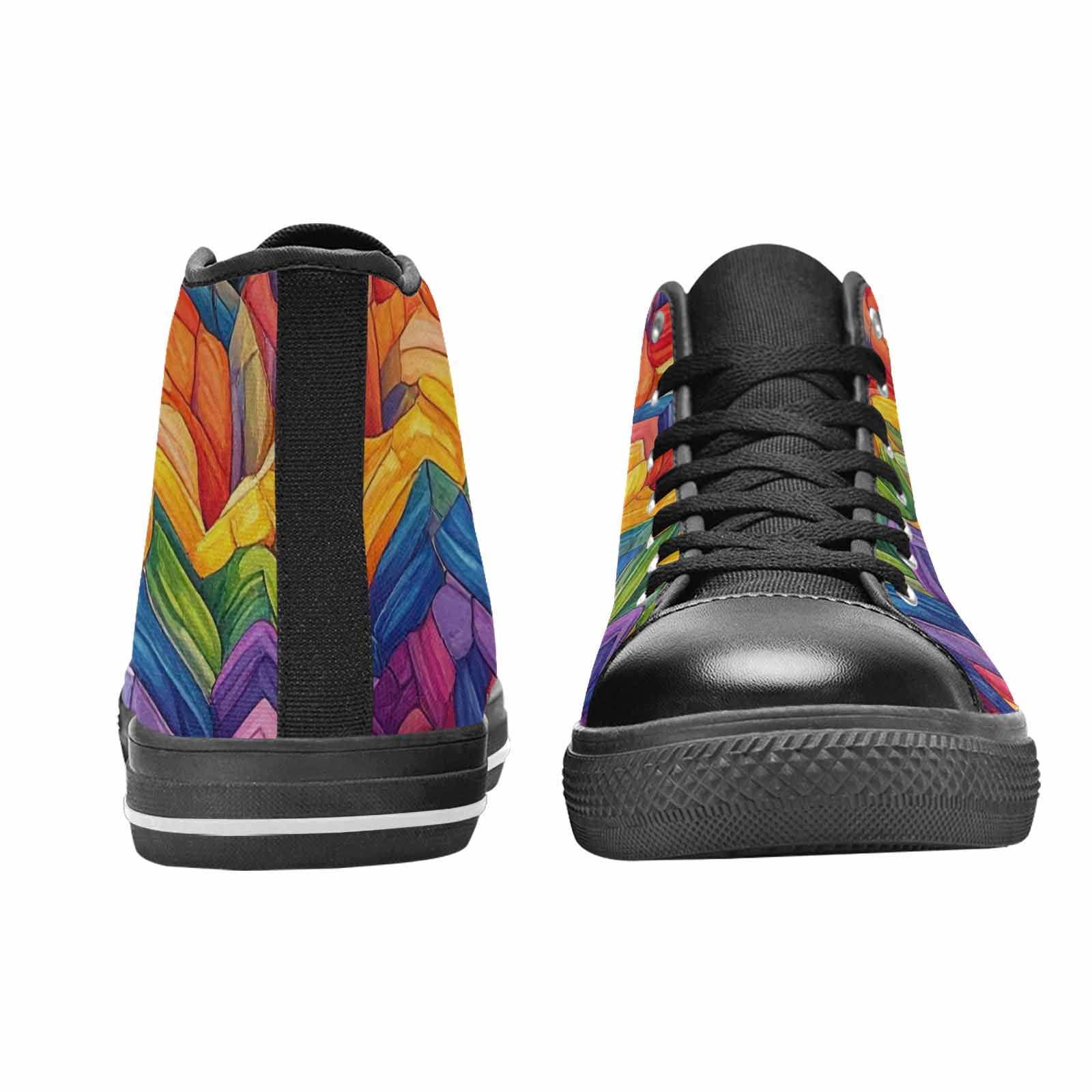 MEN'S Transgender Flag Color High Top Canvas Cottagecore Custom Shoes