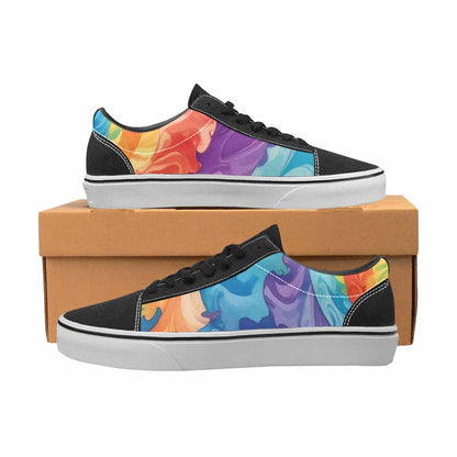 WOMEN'S Tie Dye Swirls Tie Lace-Up Canvas Cottagecore Custom Sneakers