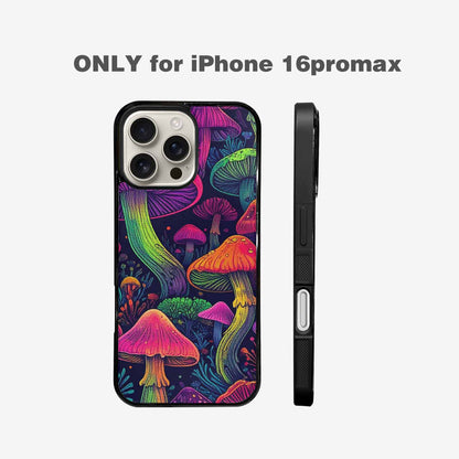 iPhone 16 Pro Max Case — Mushroom Psychedelic Art Seamless Pattern Vibrant, Customized Protective Case