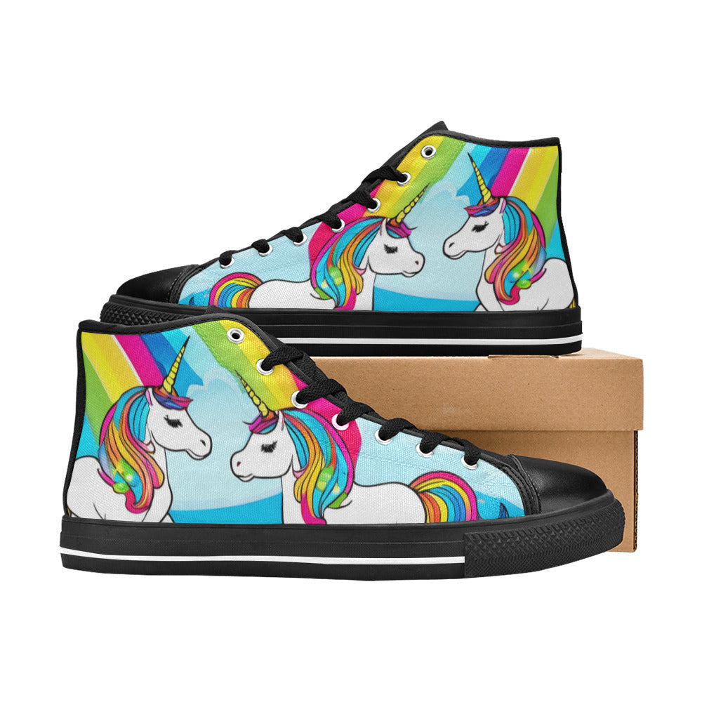 MEN'S Abstract Unicorns Art Men’S High Top Canvas Vivid Shoes