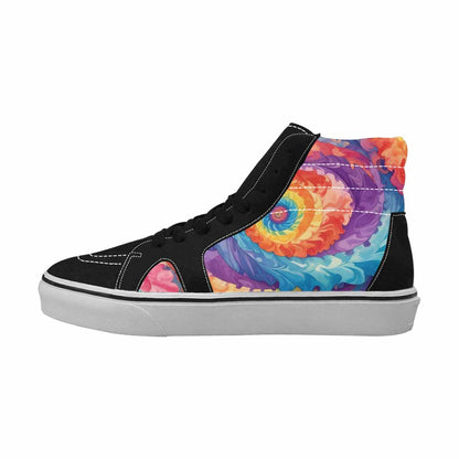MEN'S Tie Dye Swirls Tie High Top Canvas Vibrant Chaos Sneakers