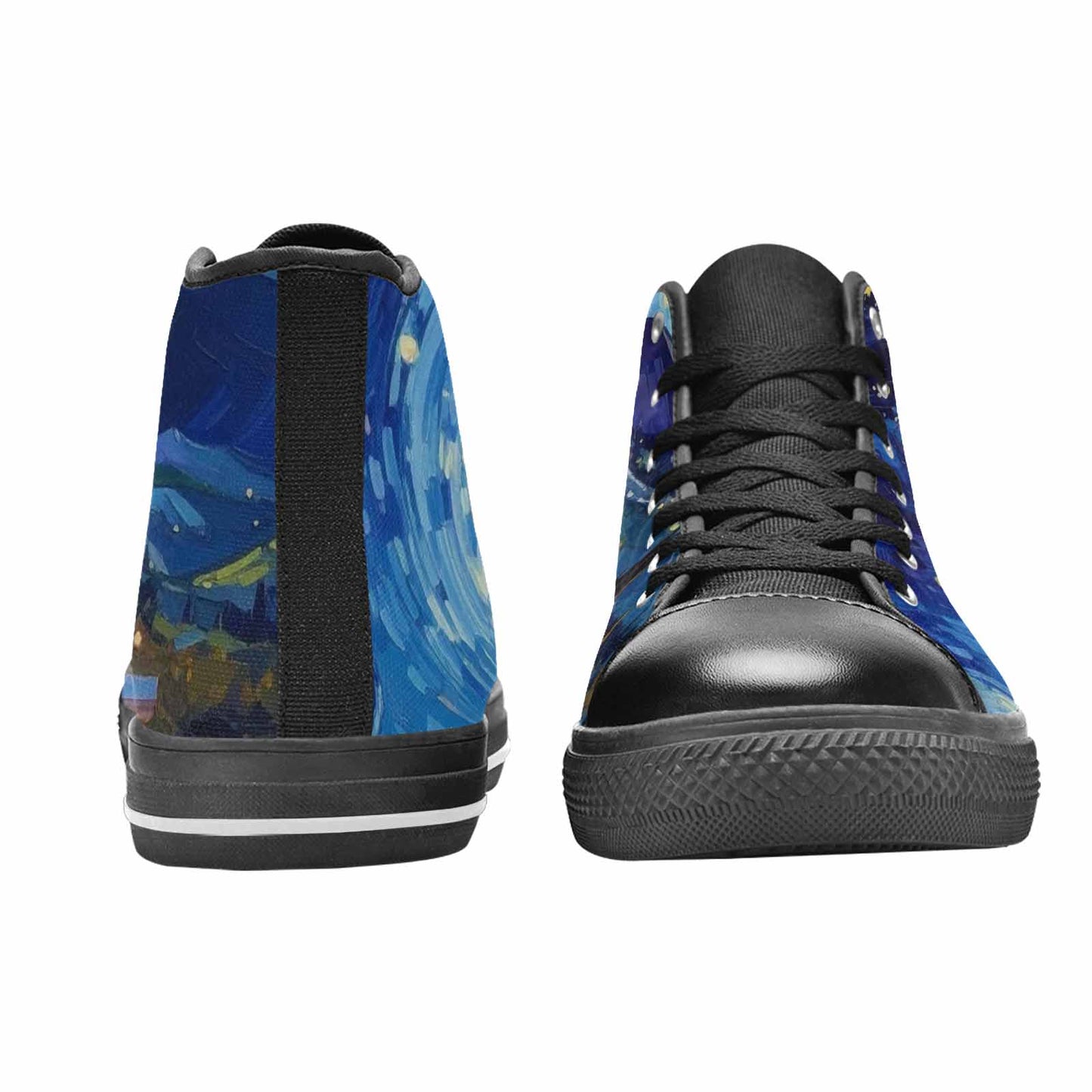 MEN'S Starry Night Van Gogh High Top Canvas Cottagecore Custom Sneakers