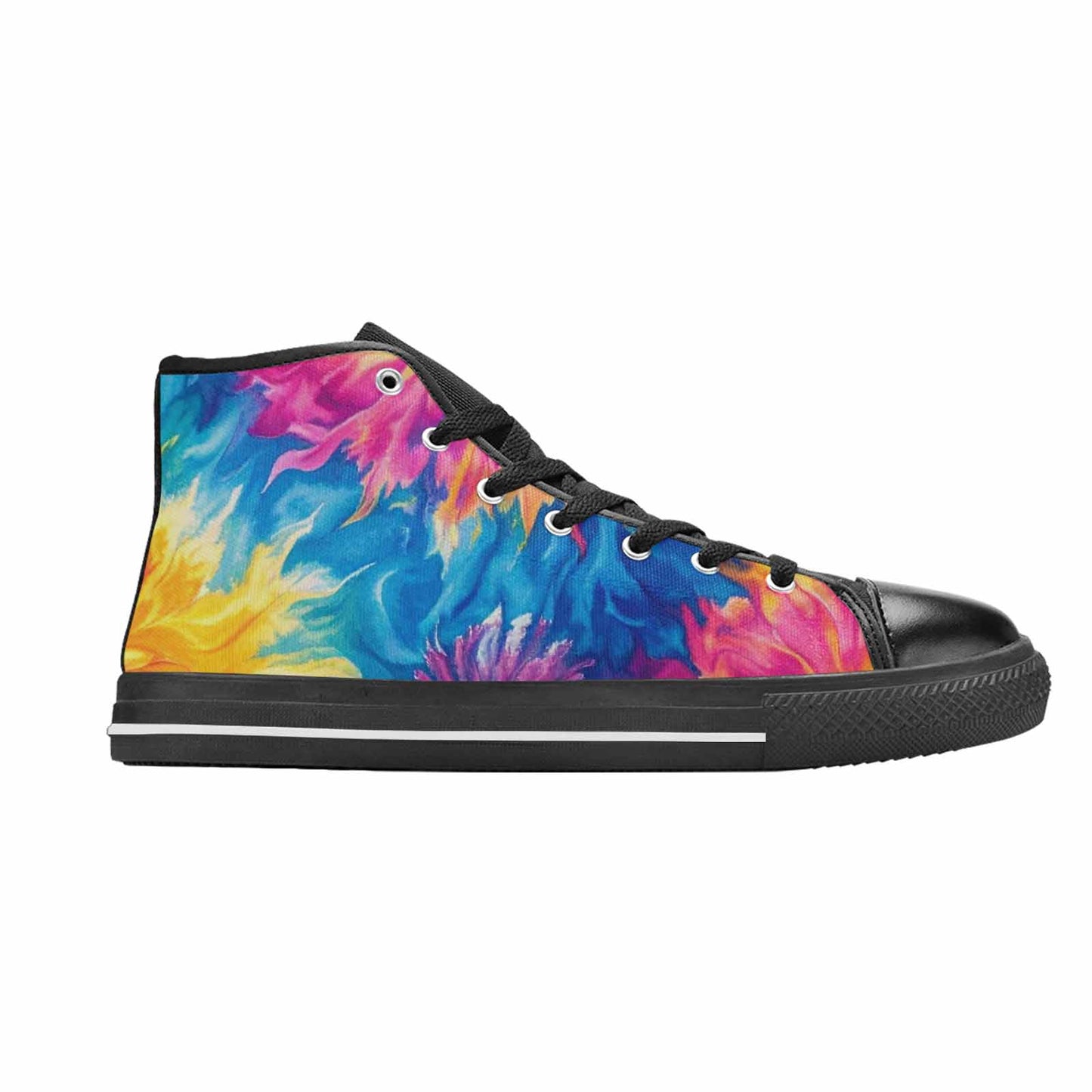 MEN'S Tie Dye Swirl High Top Canvas Grunge Custom Shoes