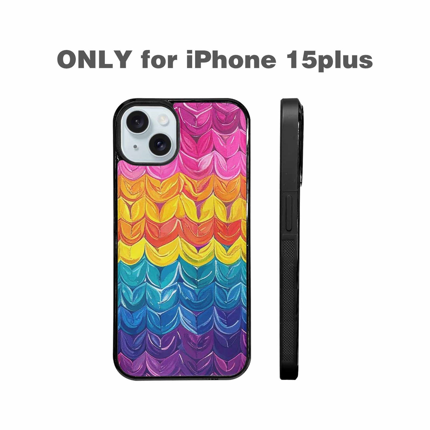 iPhone 15 Plus Case — Pansexual Flag Color Theme Small Rainbow, Custom Printed Phone Case