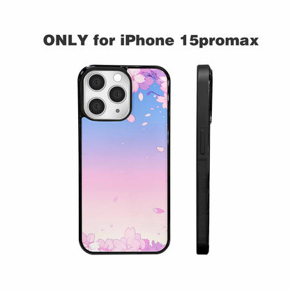 iPhone 15 Pro Max Case — Stylized Anime Style Cherry Blossom Petals, Custom Designed Case Cover