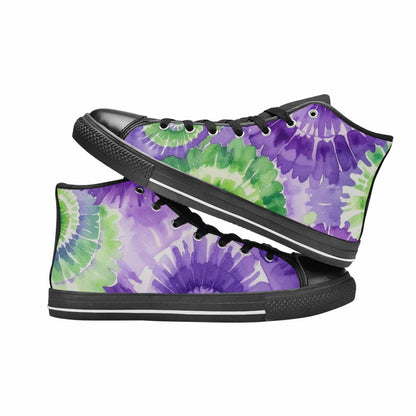 WOMEN'S Tie Dye - High Top Canvas Wallpaper Art Custom Shoes