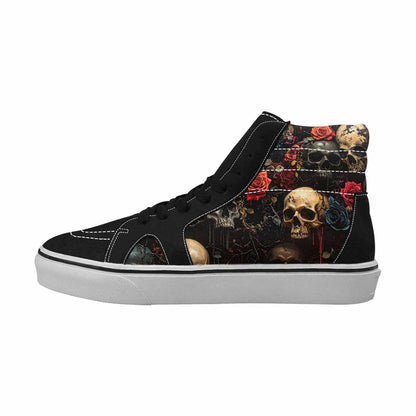 MEN'S Skulls Roses Melting Skulls High Top Canvas Dark Academia Sneakers