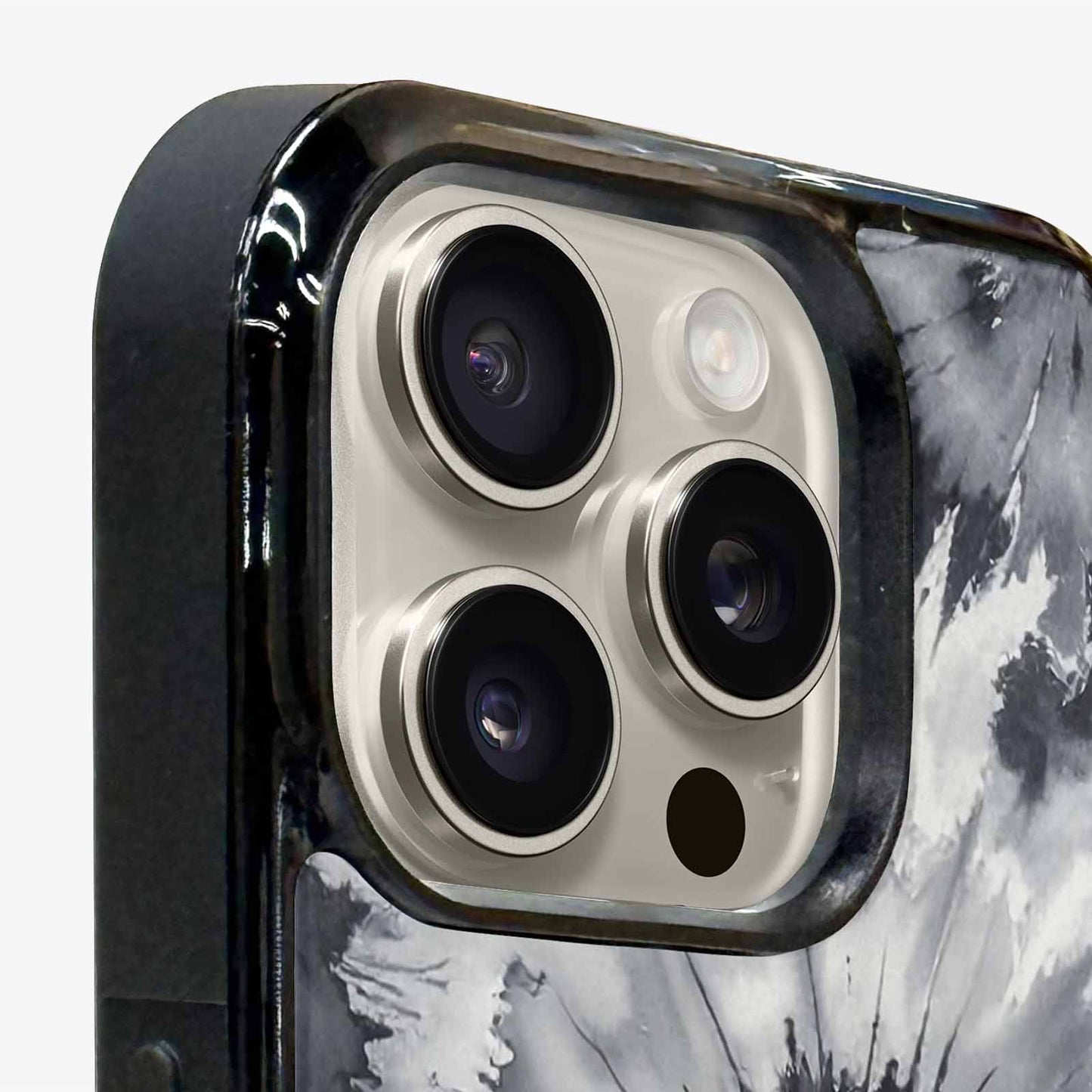 iPhone 15 Pro Max Case — Tie Dye Black And Gray Blended, Custom Print Case Cover