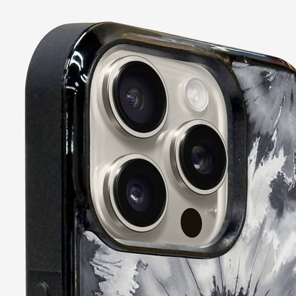 iPhone 15 Pro Max Case — Tie Dye Black And Gray Blended, Custom Print Case Cover