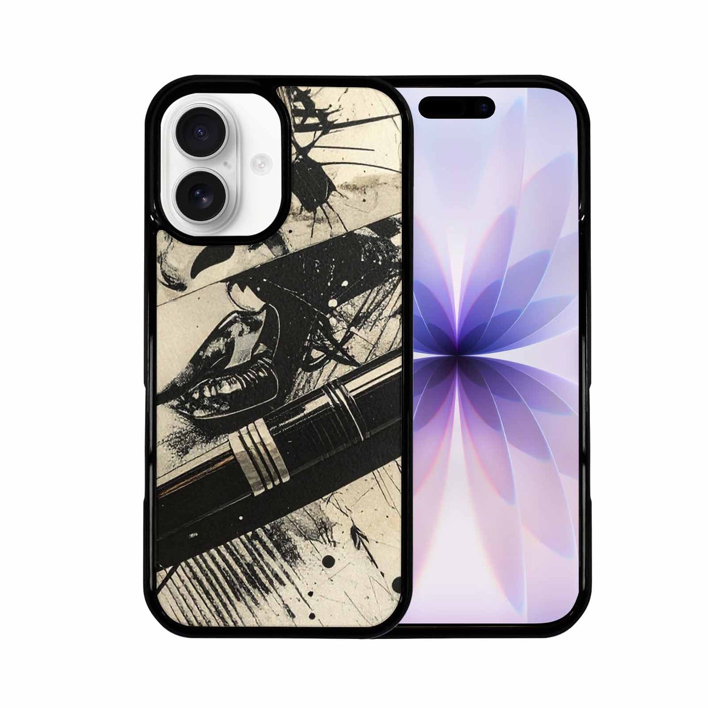 iPhone 17 Case — Black And White Solid Retro Vintage, Custom Printed Phone Case