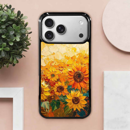 iPhone 17 Pro Max Case — Impressionist Sunflower Brushstroke Pattern Floral, Custom Designed Case Cover