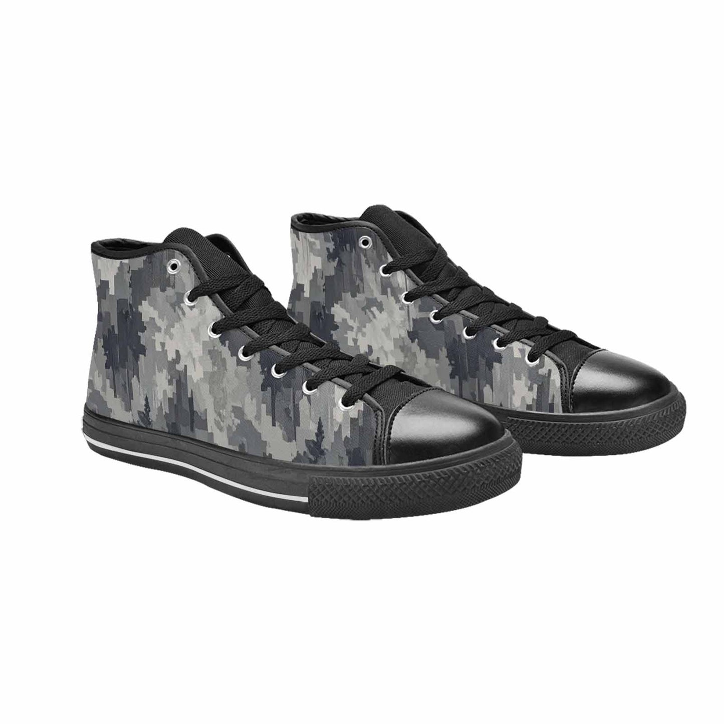 WOMEN'S Military Camouflage Blotch High Top Canvas Wallpaper Art Sneakers