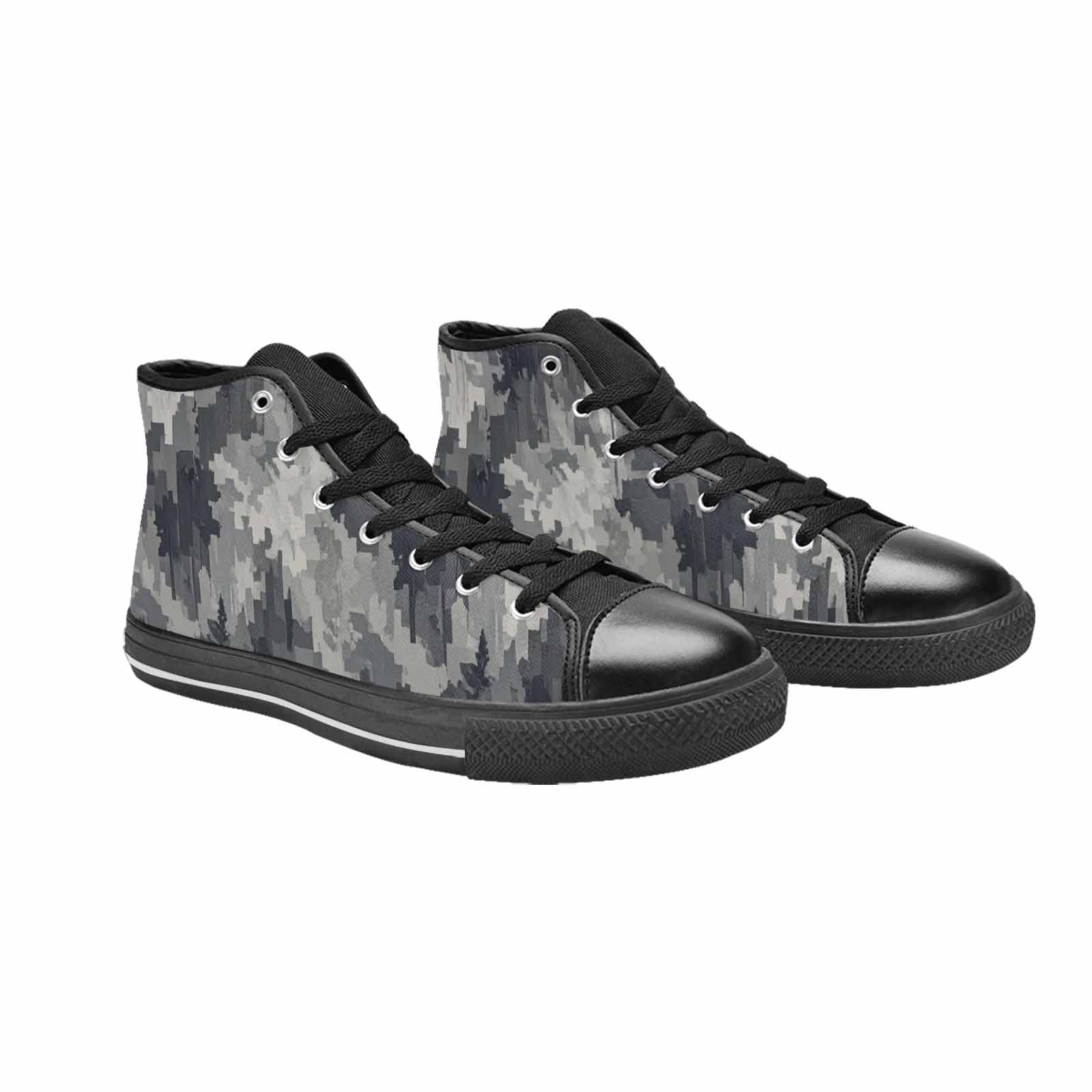 WOMEN'S Military Camouflage Blotch High Top Canvas Wallpaper Art Sneakers