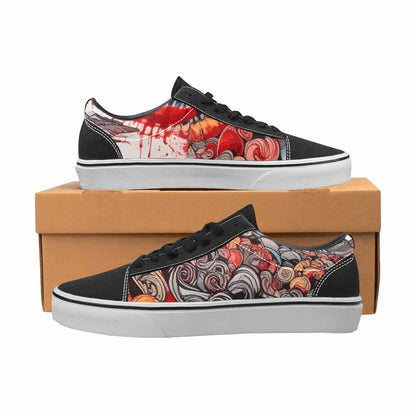 MEN'S Tie Dye Black & Red Ink Canvas Graphic Print Kaleidoscope Custom Printed Shoes