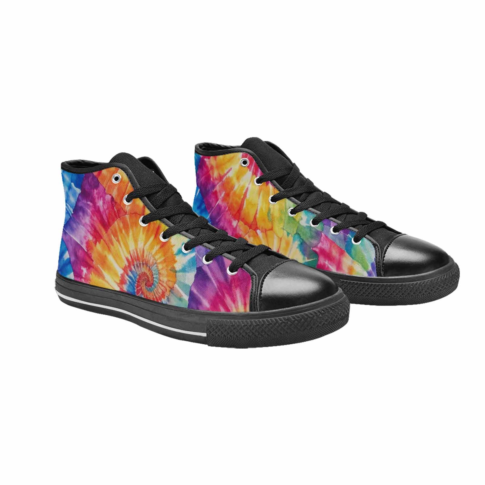 MEN'S Tie Dye Swirl High Top Canvas Dark Academia Sneakers
