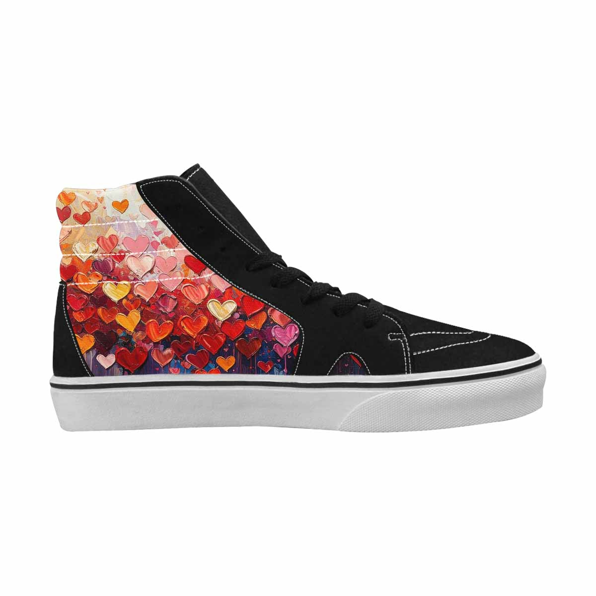 MEN'S Heart Burst High Top Canvas Cottagecore Custom Sneakers