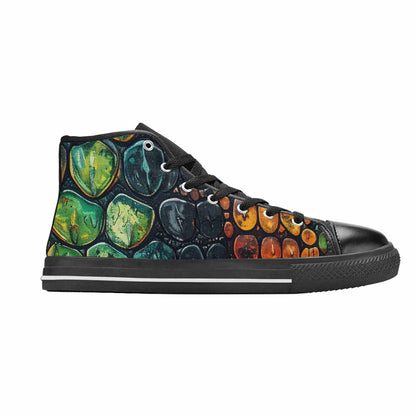 MEN'S Snake Skin Reptile High Top Canvas Aesthetic Custom Sneakers