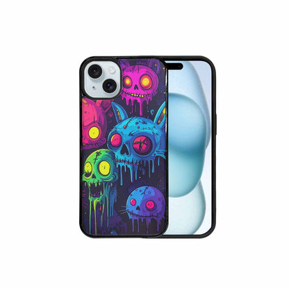 iPhone 15 Plus Case — Mixed Toxic Glow Creature Pattern Hundreds, Personalized Phone Case