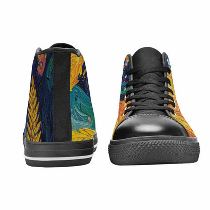 MEN'S Blend All Versions High Top Canvas Vibrant Chaos Custom Shoes