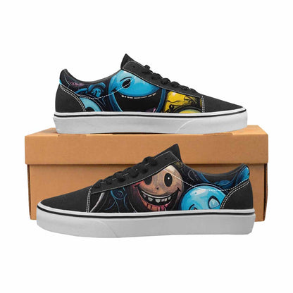 WOMEN'S Melting Moon Smiley Lace-Up Canvas Aesthetic Shoes