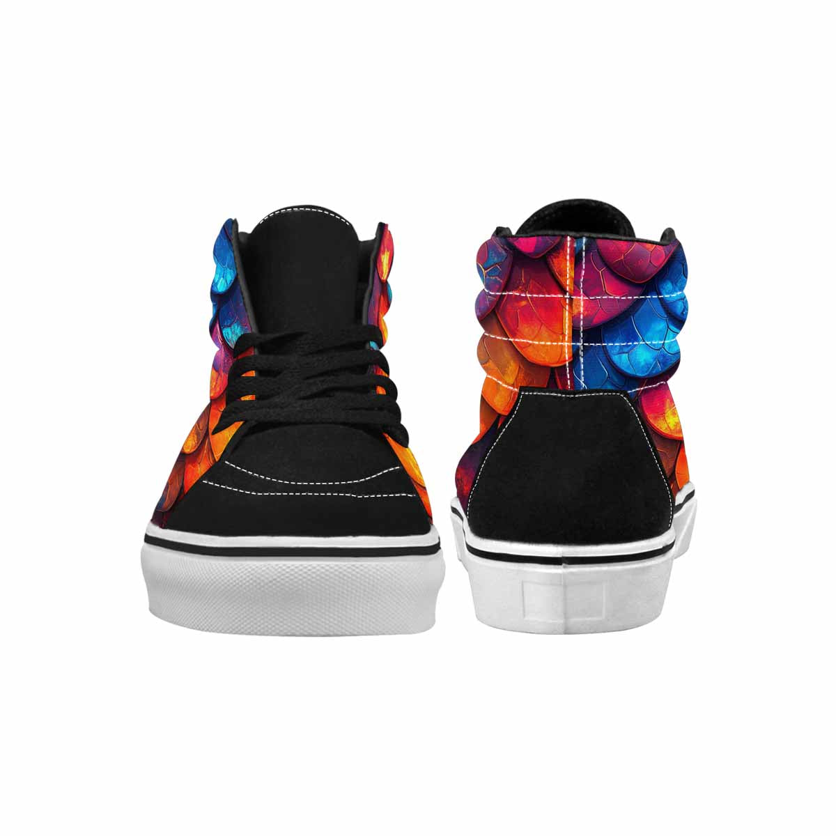 MEN'S Dark Snake Print High Top Canvas Y2K Sneakers