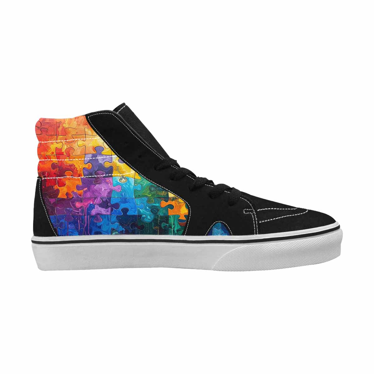 MEN'S Autism Puzzle Pieces High Top Canvas Kaleidoscope Sneakers