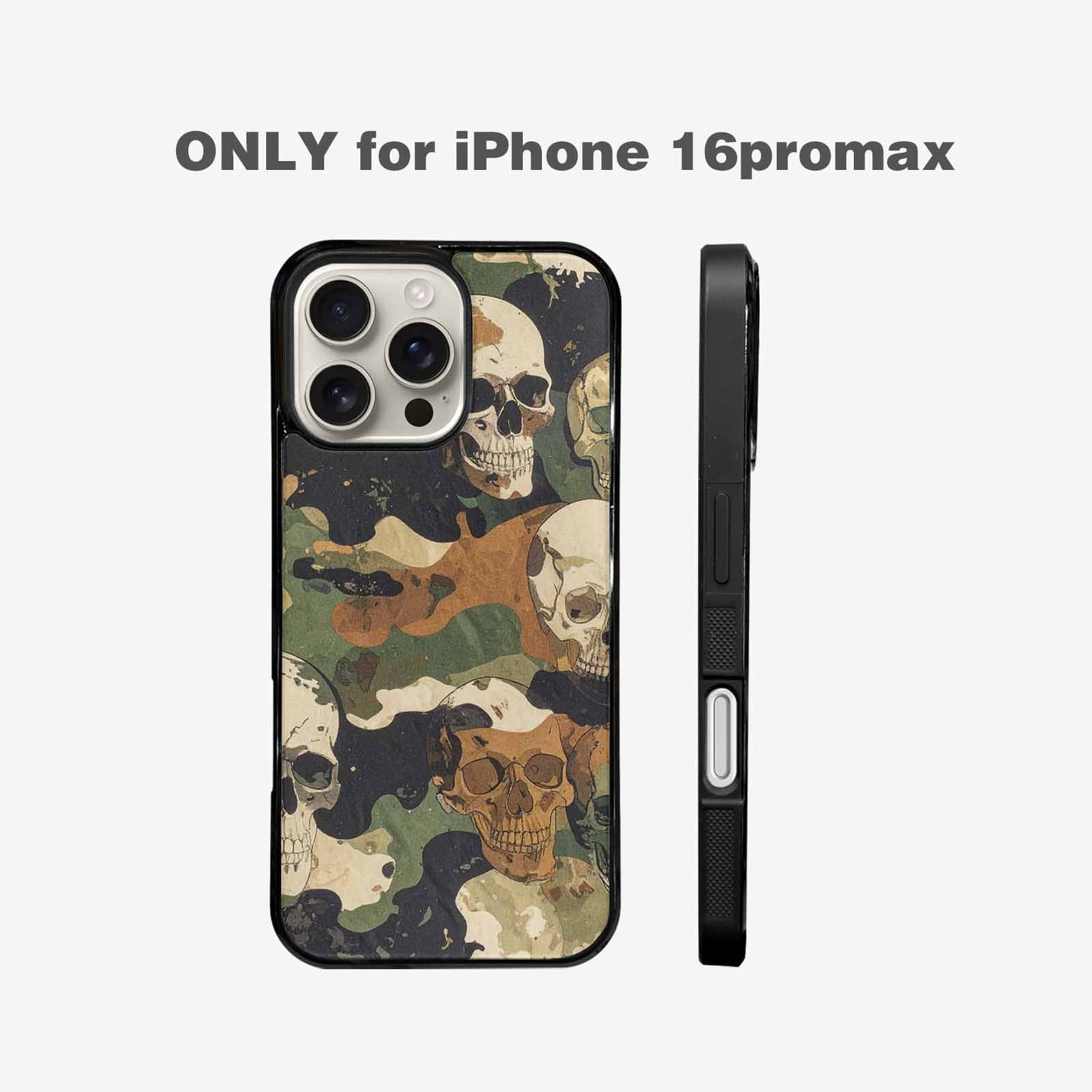 iPhone 16 Pro Max Case — Military Camo Texture Combined With Distressed, Custom Designed Case Cover