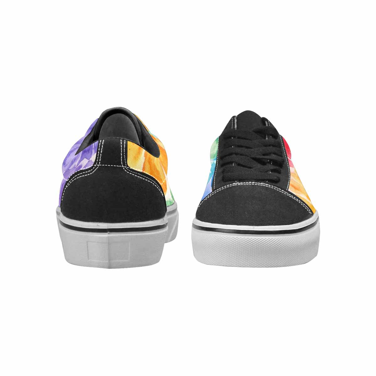 WOMEN'S Tie Dye Swirl Canvas Lace-Up Neon Fantasy Custom Sneakers