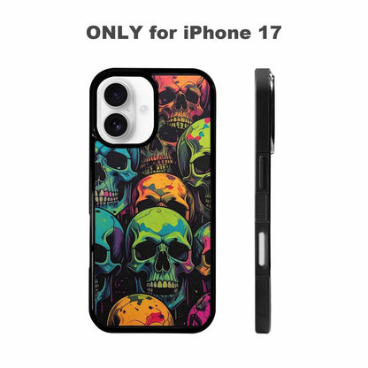iPhone 17 Case — Of Skulls Neon Camo Gothic Skulls, Unique Phone Case Design