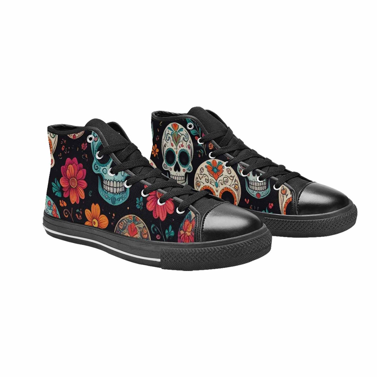 MEN'S Dia De Los Muertos Sugar Skull High Top Canvas Y2K Sneakers