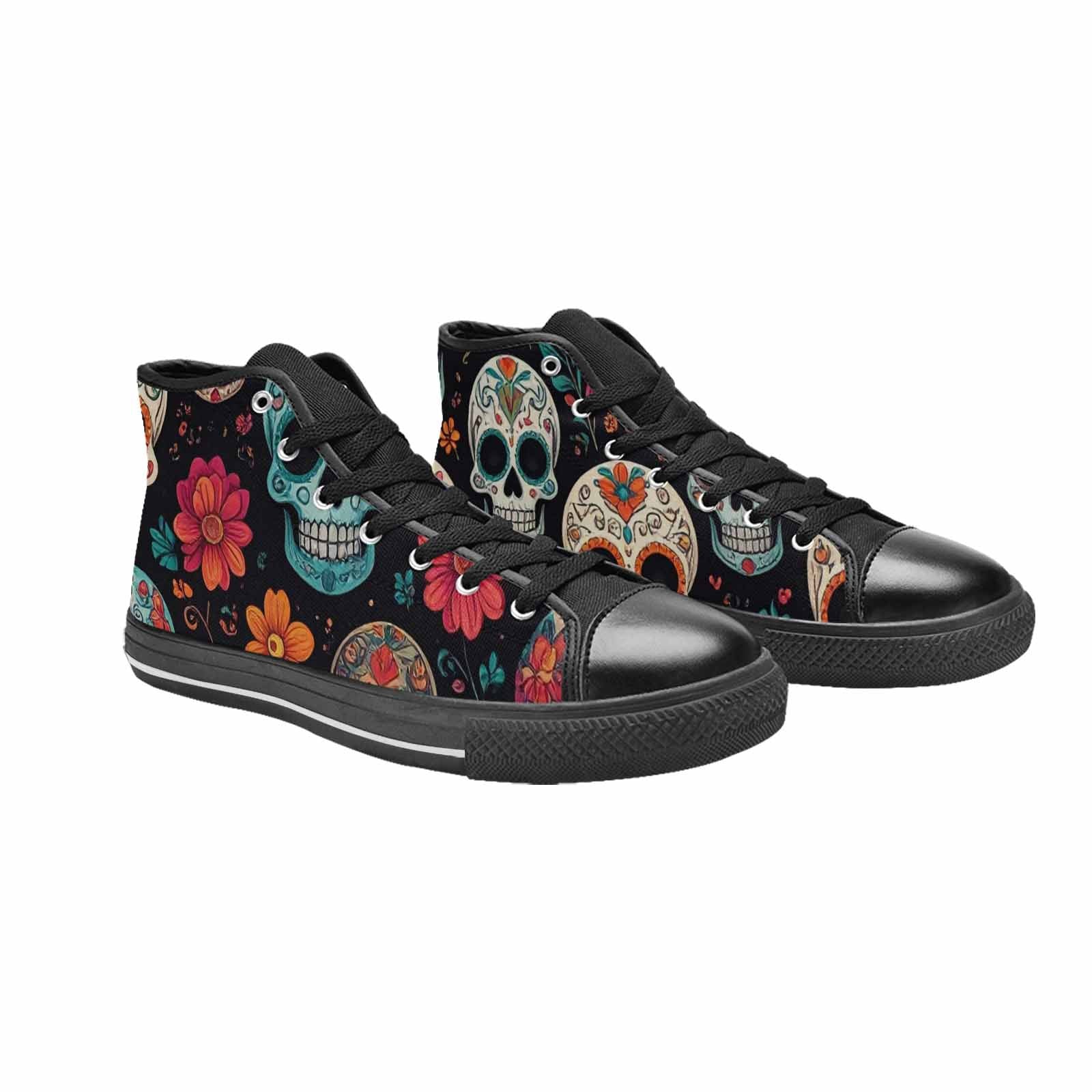 MEN'S Dia De Los Muertos Sugar Skull High Top Canvas Y2K Sneakers