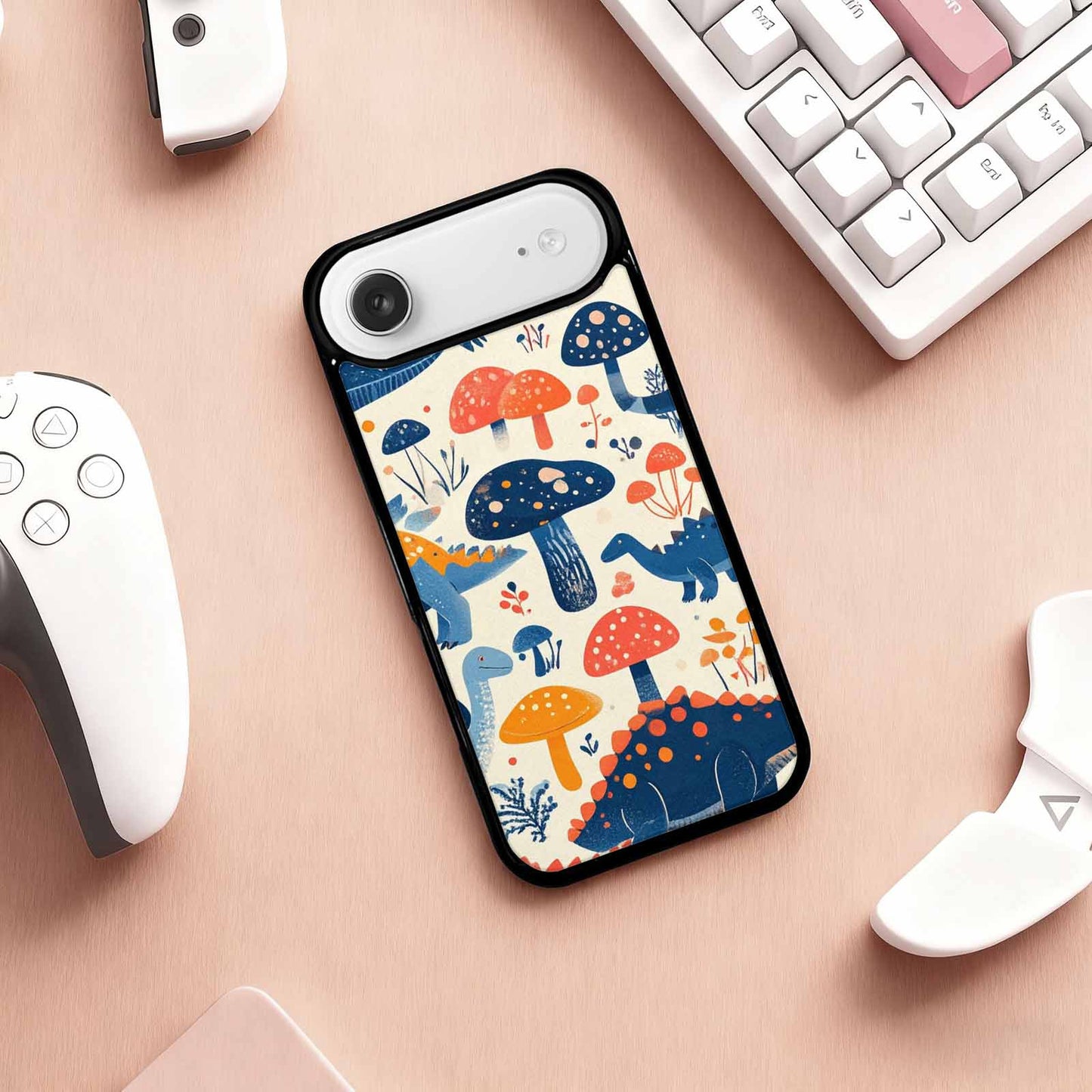 iPhone 17 Air Case — Vintage Dinosaurs Mushroom Retro Vintage, Personalized Phone Case