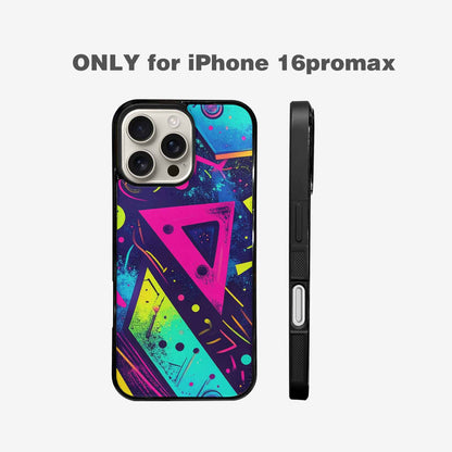 iPhone 16 Pro Max Case — Memphis Squiggles Triangles Dots, Personalized Phone Case