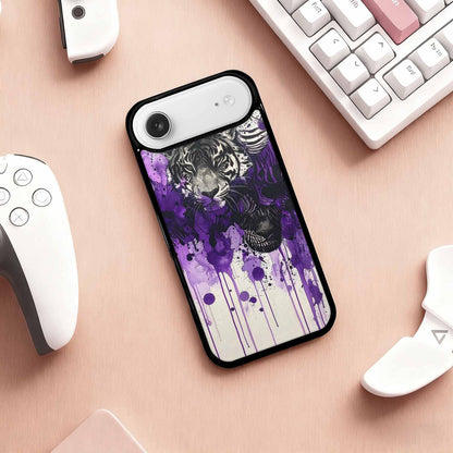 iPhone 17 Air Case — Black Purple Ink Animal Print Animal, Personalized Phone Case