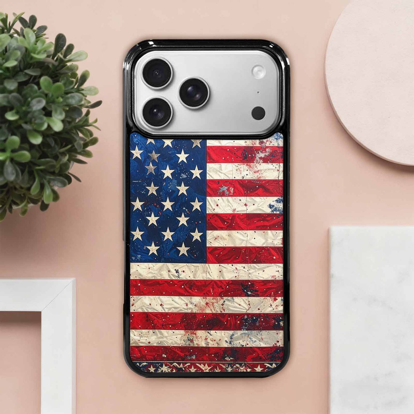 iPhone 17 Pro Max Case — American Flag Stars And Galaxy Space, Unique Phone Case Design