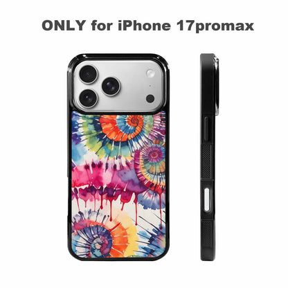 iPhone 17 Pro Max Case — Tie Dye Swirls Black Tie Dye, Custom Printed Phone Case