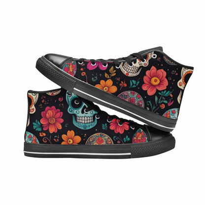 MEN'S Dia De Los Muertos Sugar Skull High Top Canvas Y2K Sneakers