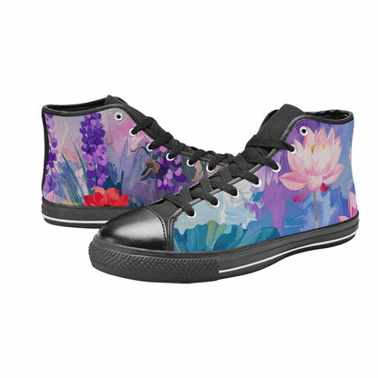 WOMEN'S Monet-Style Impressionist Water High Top Canvas Neon Fantasy Shoes