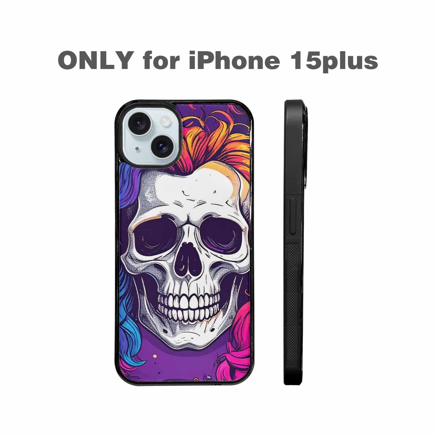 iPhone 15 Plus Case — Pride Flag Skulls Seamless Pattern Vibrant, Custom Designed Case Cover