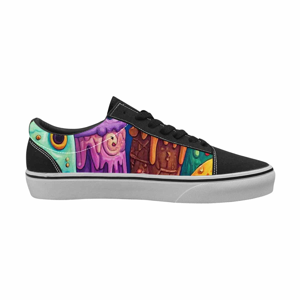 WOMEN'S Melting Ice Cream Monster Lace-Up Canvas Kaleidoscope Sneakers