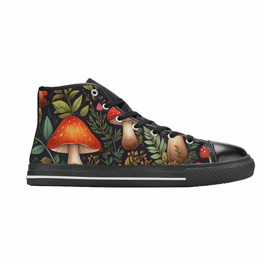 WOMEN'S Mushroom High Top Canvas Cottagecore Custom Shoes