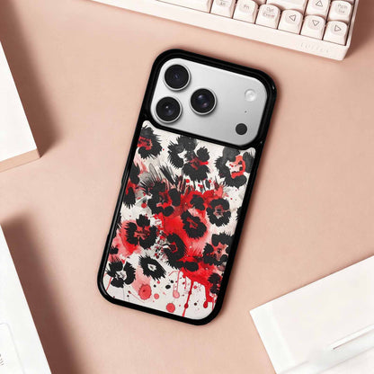 iPhone 17 Pro Case — Animal Print Black Red Ink Animal, Custom Phone Case